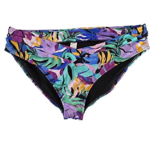 TIME & TRU Mid-Rise V-Front Bikini Swim Bottoms 3X (24W-26W) Tropical Multi NEW‎ - Picture 13 of 13